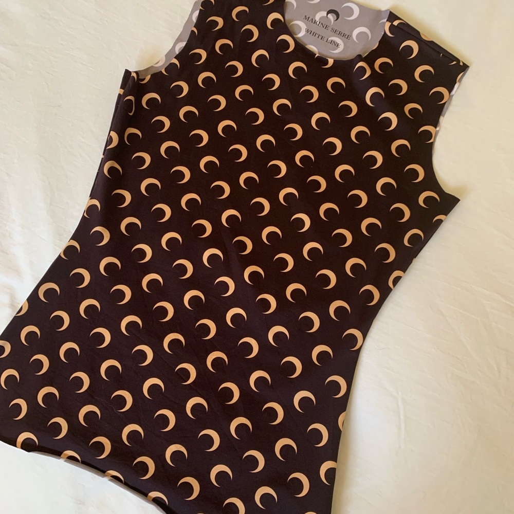Marine Serre Brown Moon Tank Top